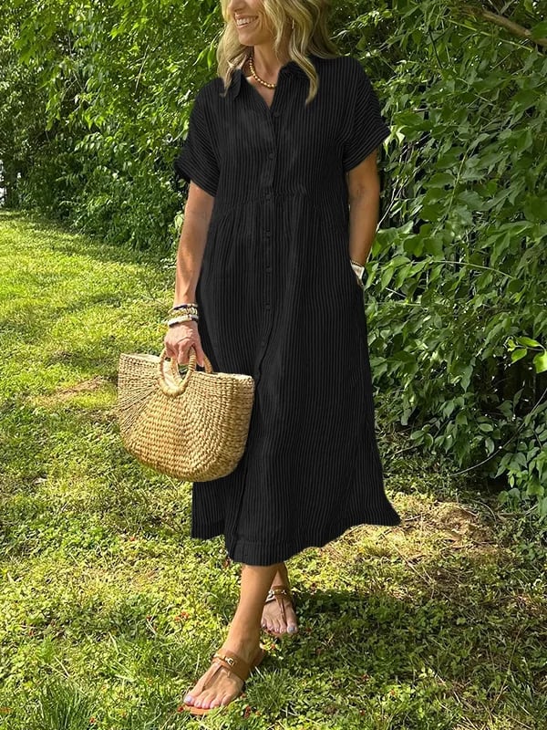 Maggie | Striped Shirt-Dress