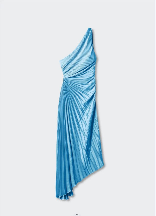 Sylviana - One-Shoulder Pleated Midi Dress