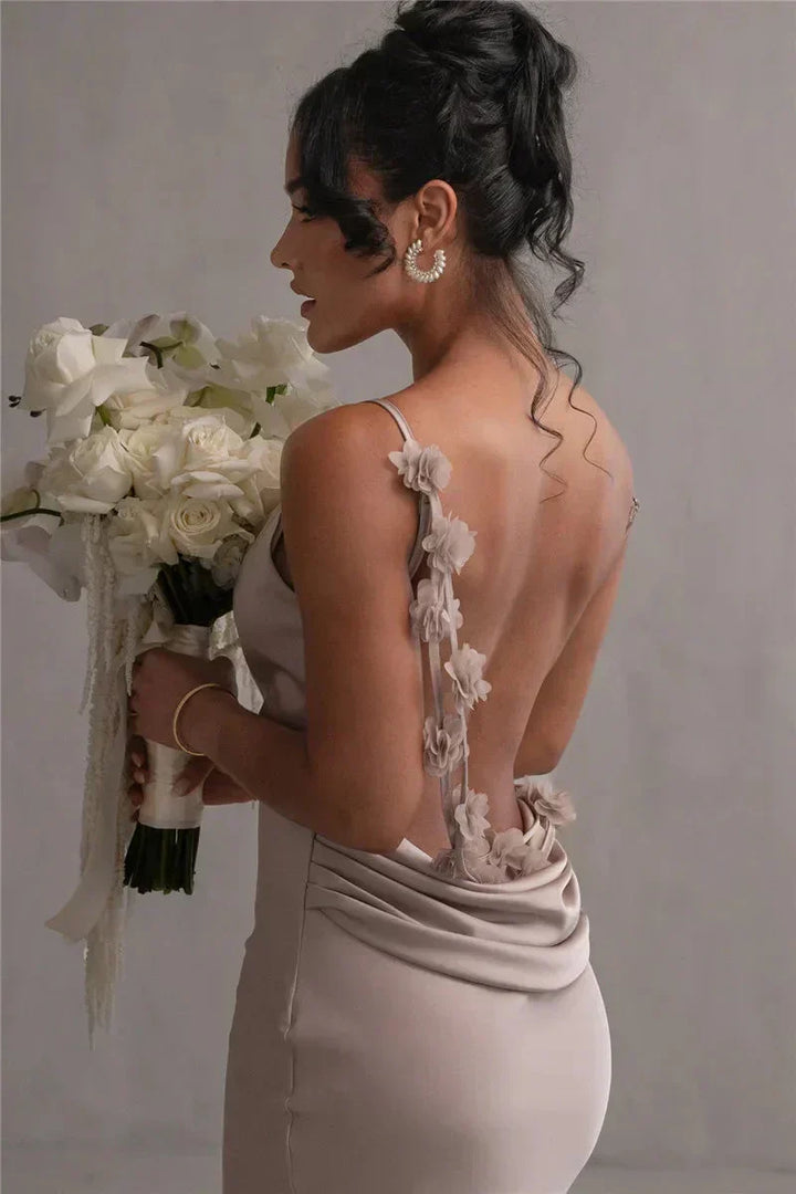 Cassiane - Satin Floral Dress