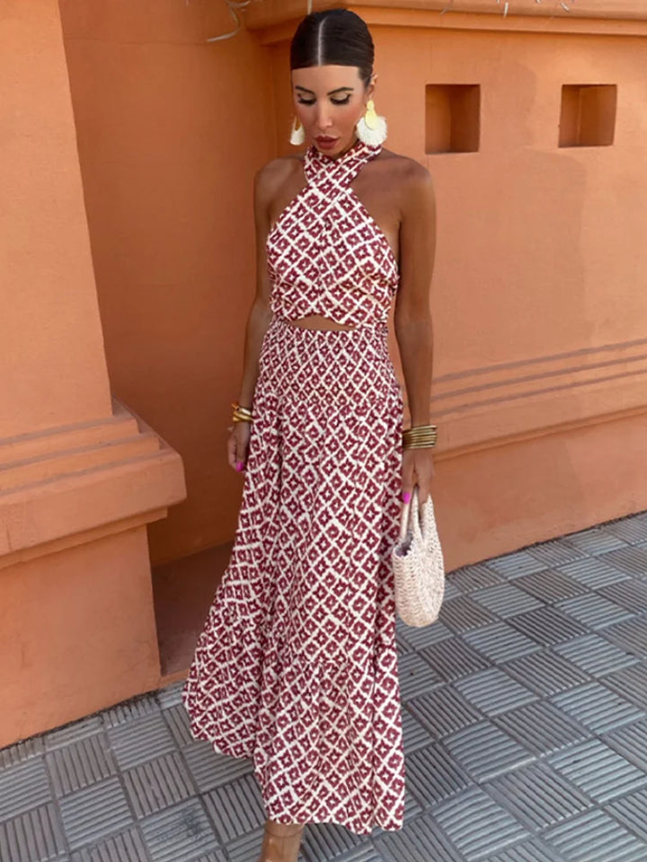 Mickay™ | Elegant Draped Midi Dress with Off-the-Shoulder Design