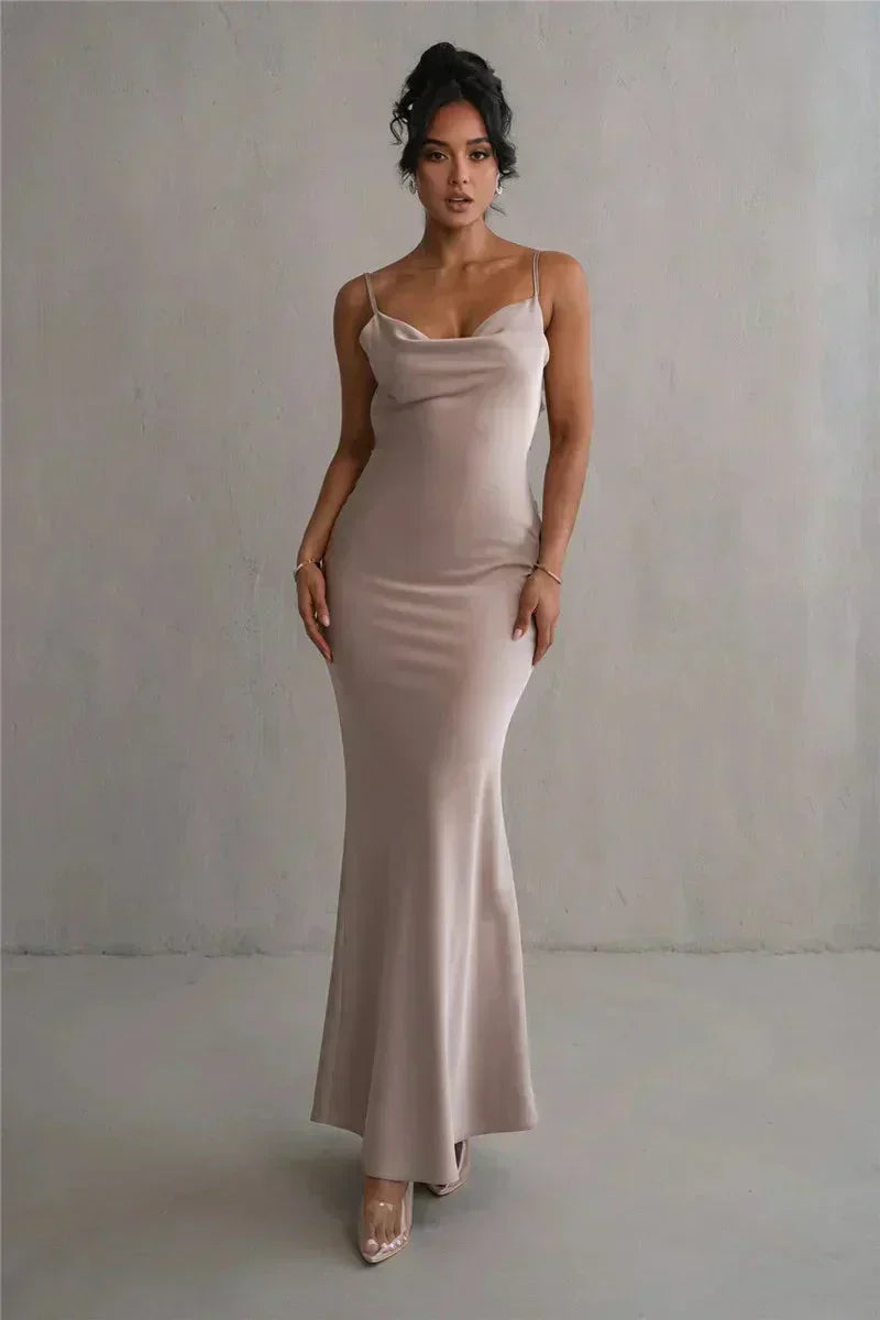 Cassiane - Satin Floral Dress