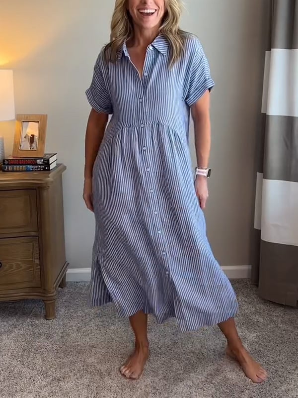 Maggie | Striped Shirt-Dress