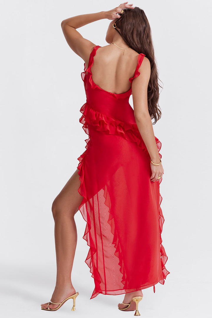 Meissa | Dress with Asymmetrical Ruffles